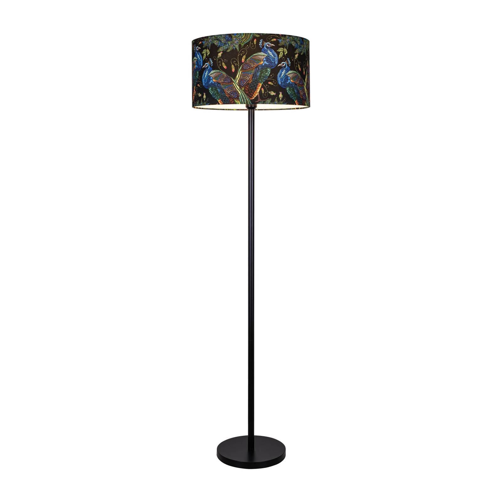 Golvlampa Pfau, Ø 45 cm, svart