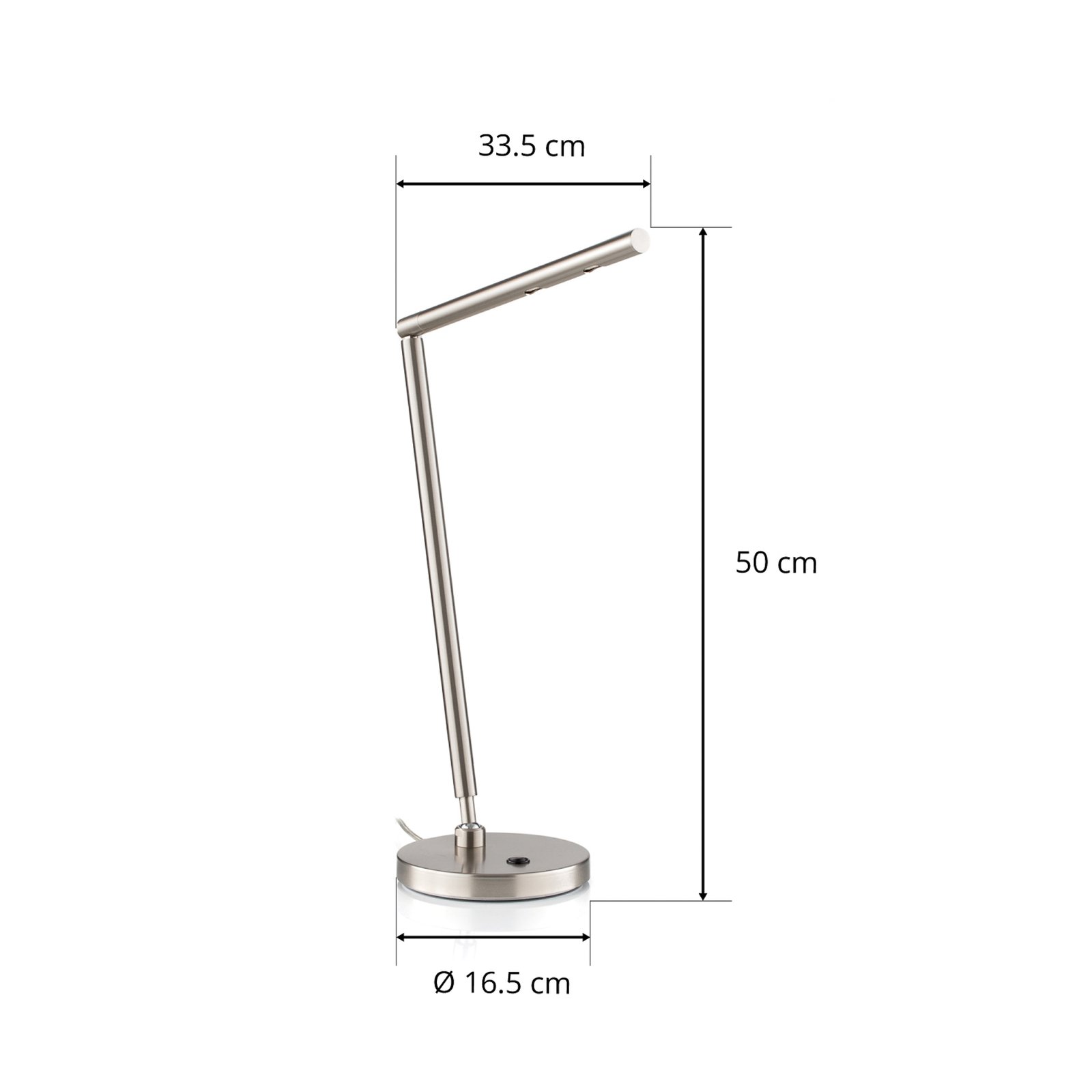 Timeless LED desk lamp Glance, nickel