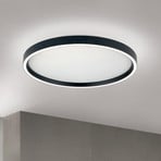 Masca LED ceiling light, black, Ø 40 cm, CCT, metal, dimmable