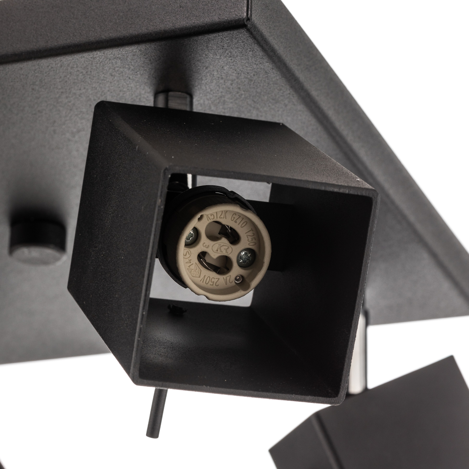 Квадратен прожектор за таван, черен, квадратен с четири светлини