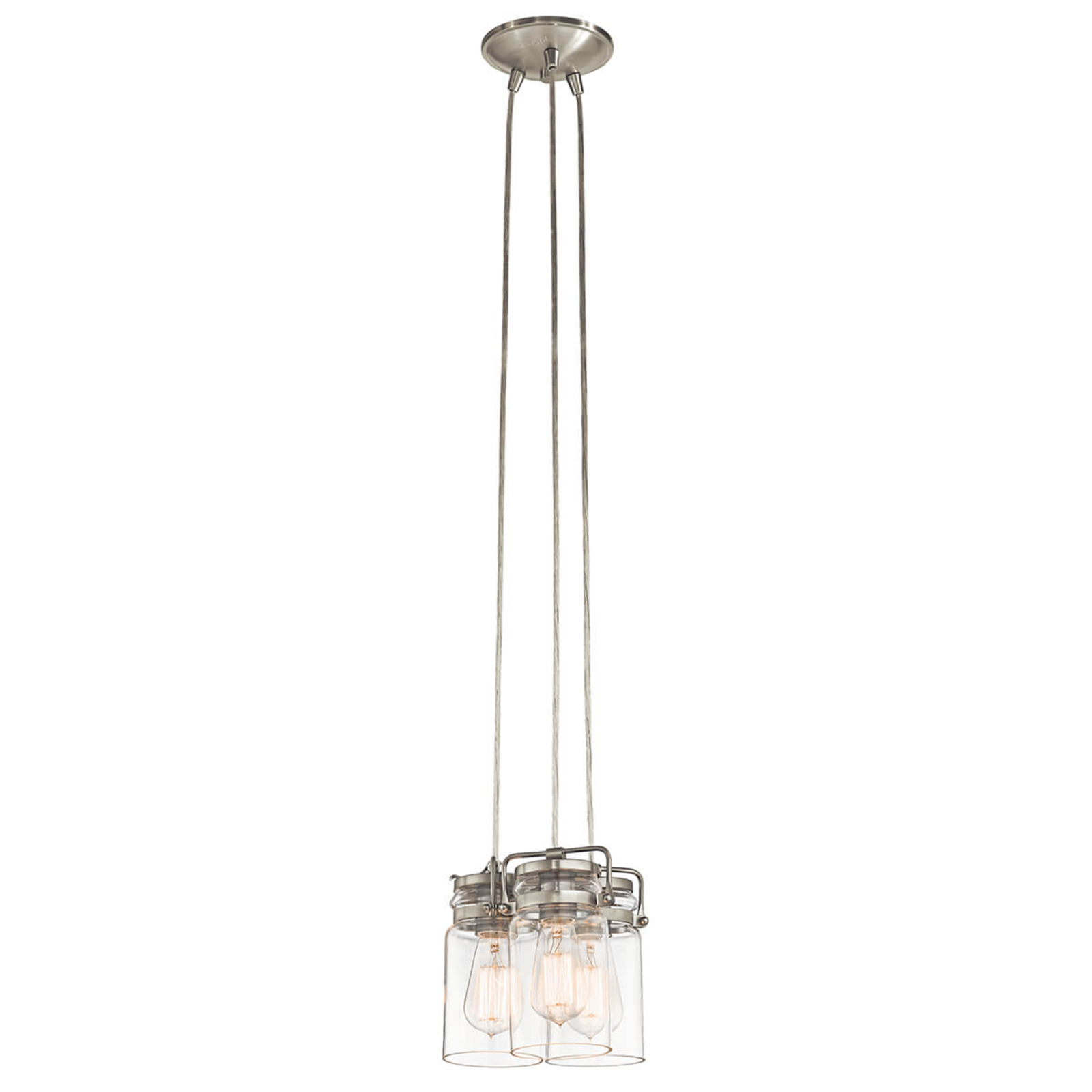 Brinley - three-bulb pendant light in a retro look