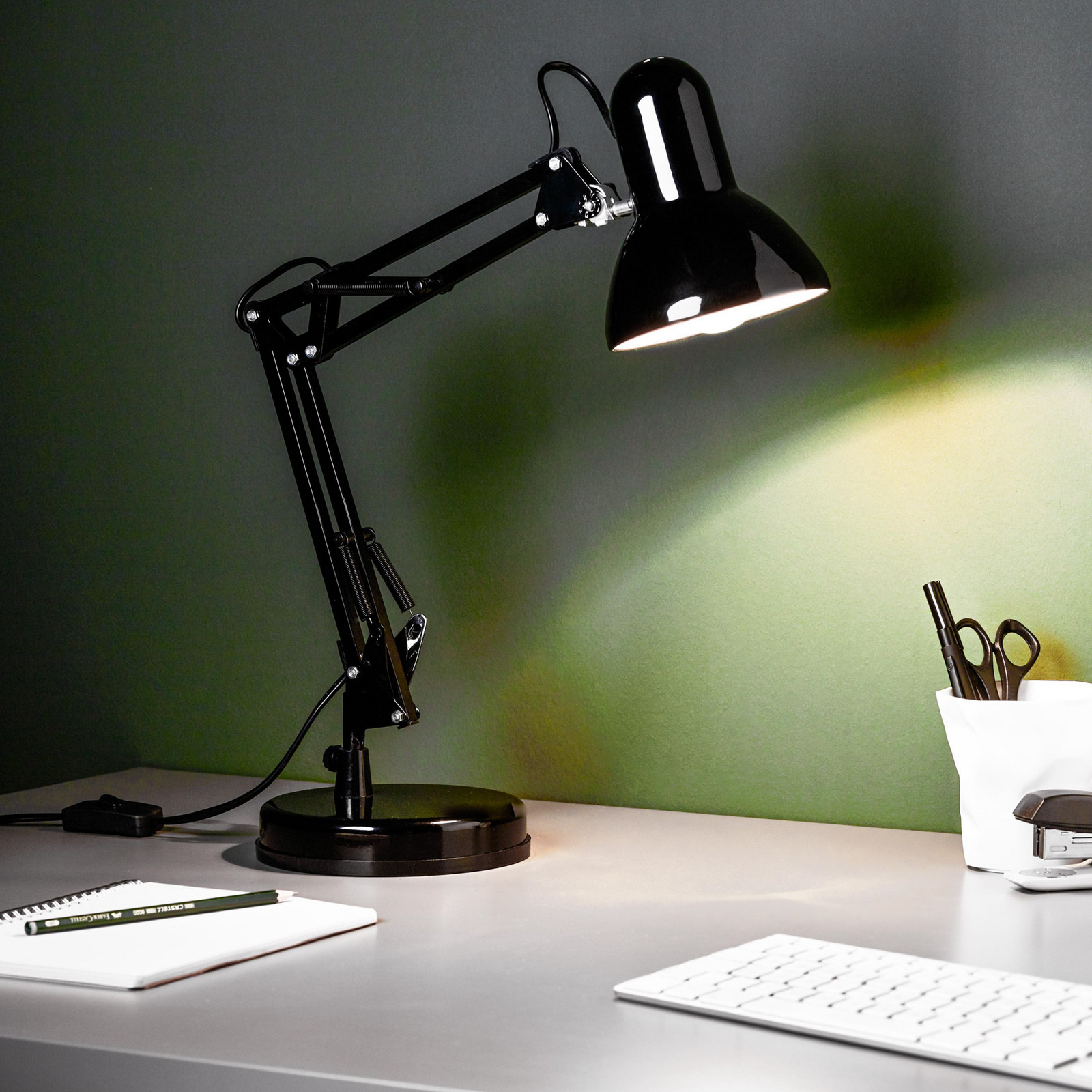 Brilliant Lampă de birou Henry negru înălțime 50 cm reglabilă - Studiu / Birou - modern - Metal