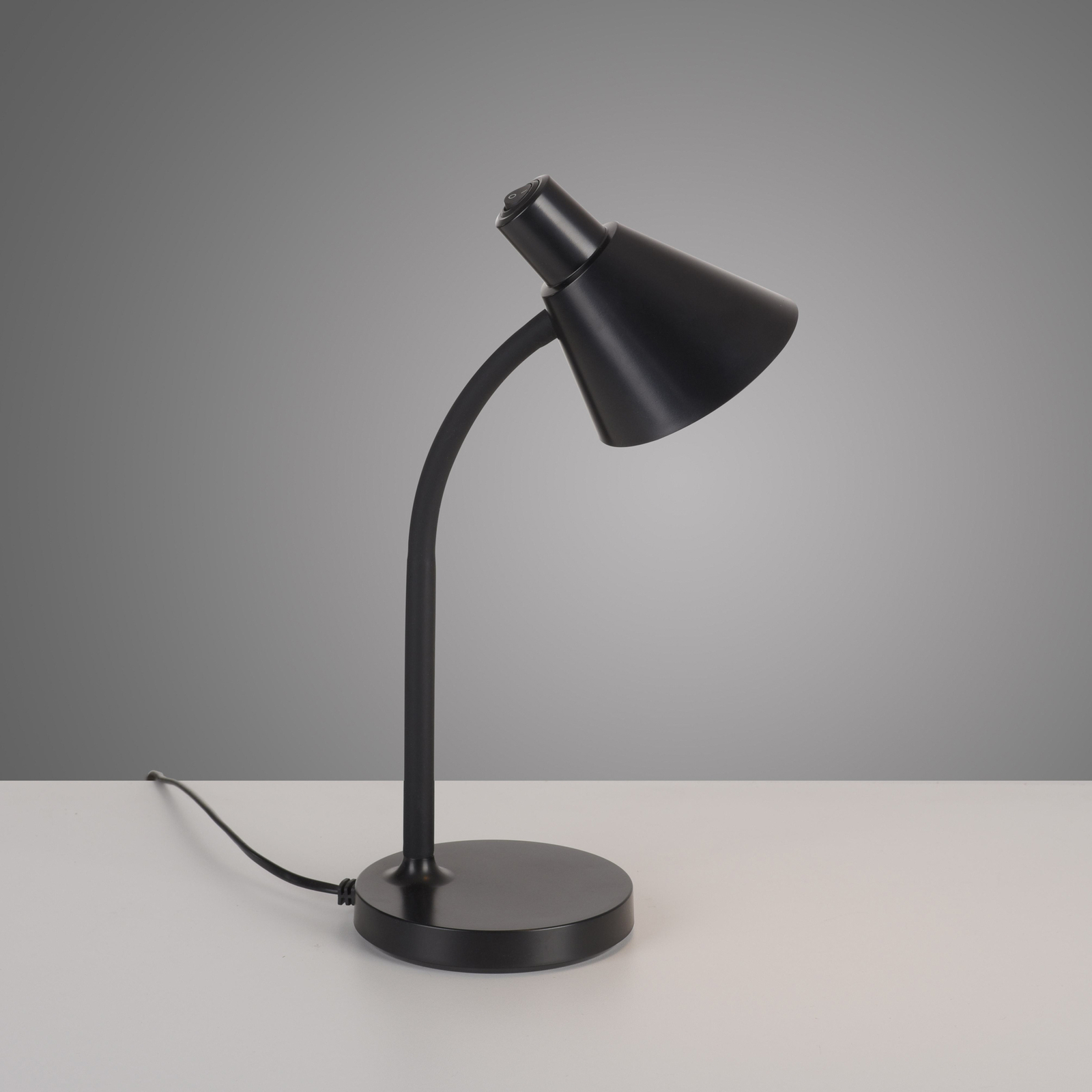 JUST LIGHT. Lámpara de mesa LED Pixie, plástico, negro