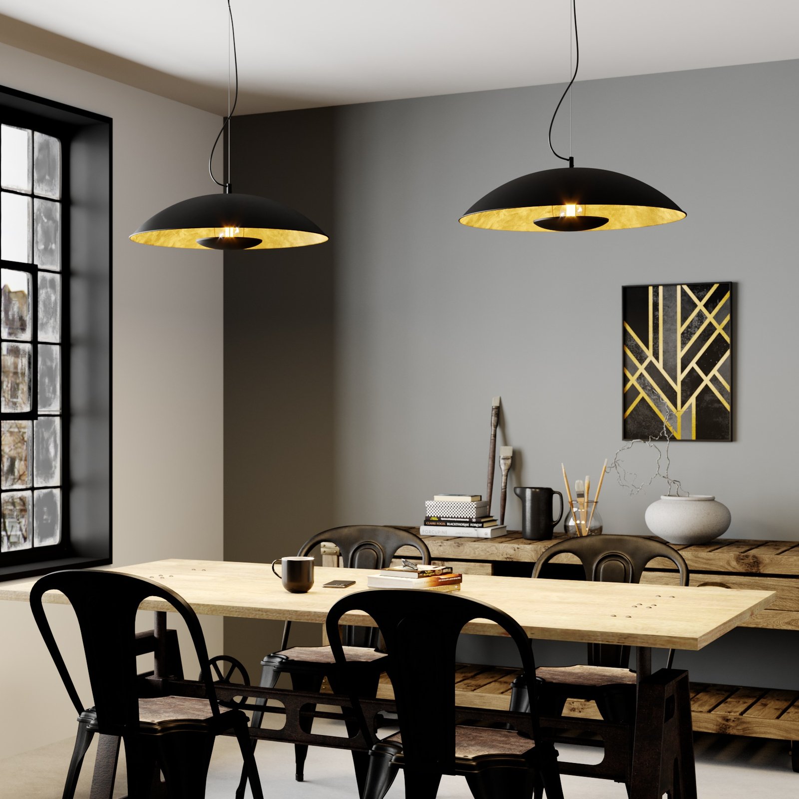 Emilienne Riippuvalaisin Black/Gold - Lindby
