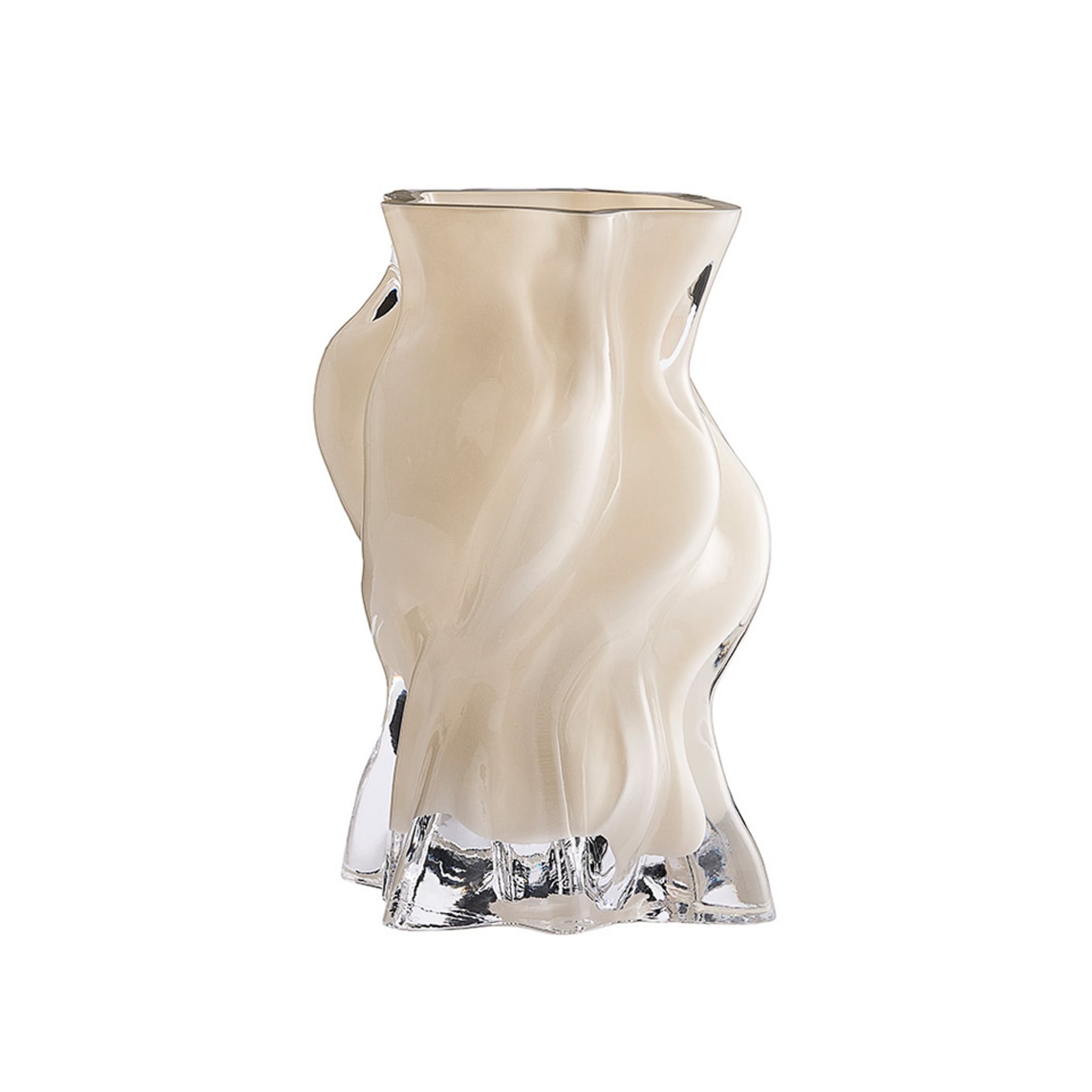 Vena Vase, cremefarvet, højde 29 cm, længde 20 cm, glas – AYTM Vena Vase, cremefarvet, højde 29 cm, længde 20 cm, glas – AYTM