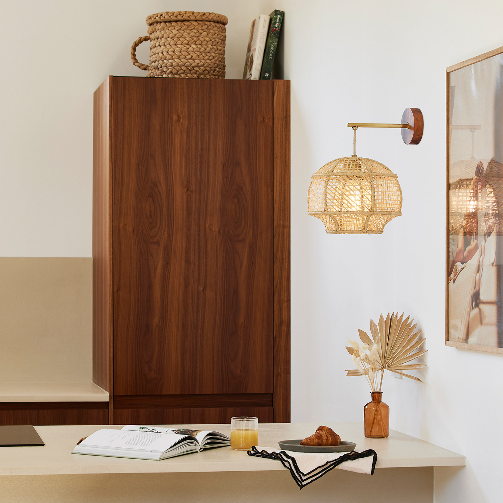 Odyssée Wandleuchte Palmfaser Ø28cm - MARKET SET Odyssée Wandleuchte Palmfaser Ø28cm - MARKET SET