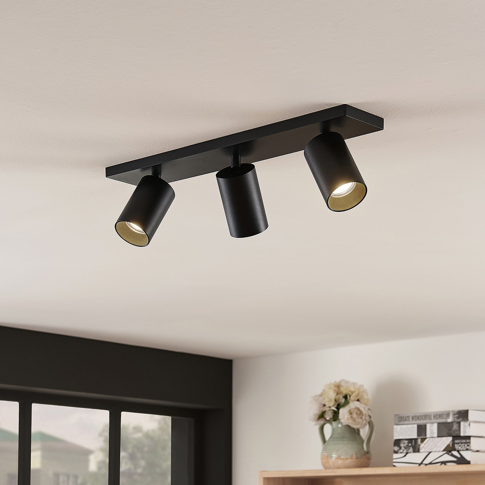 Brinja 3 Ceiling Lamp Black/Gold - Arcchio