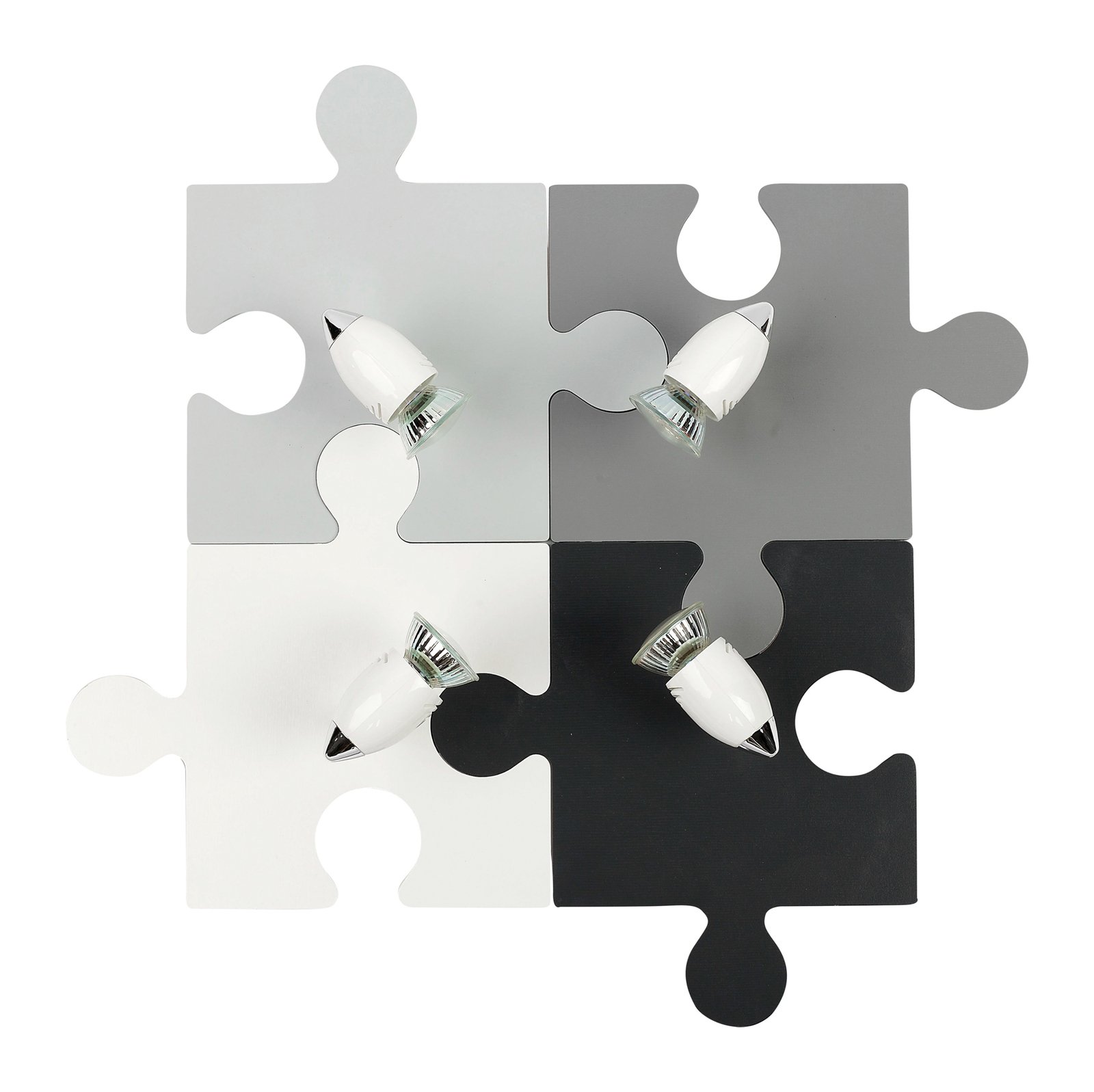 Stropné svietidlo Puzzle IV, sivá/čierna