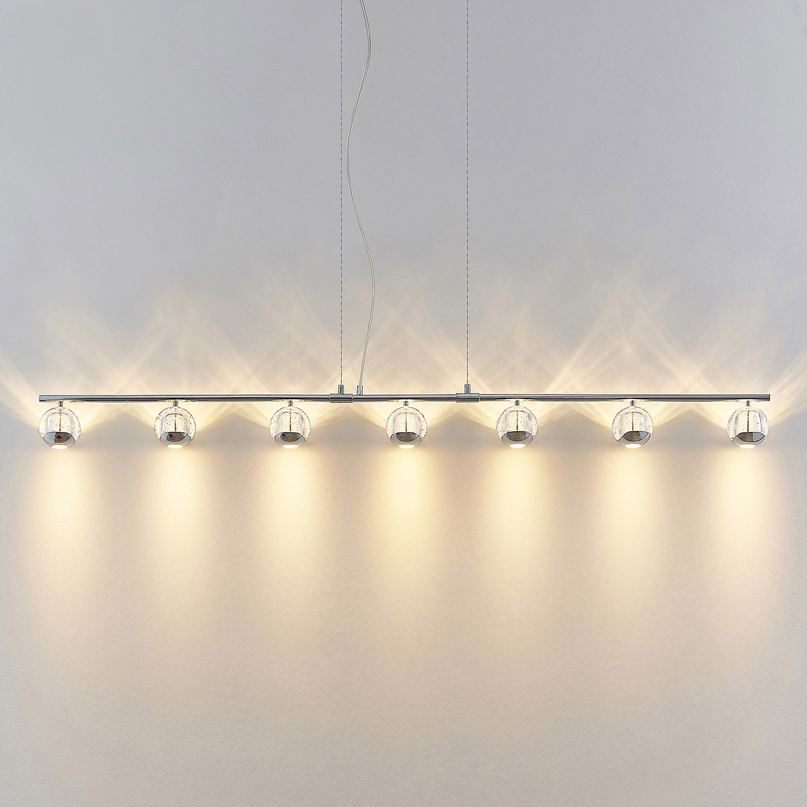 Lucande Kilio lámpara colgante LED, 7 luces, cromo