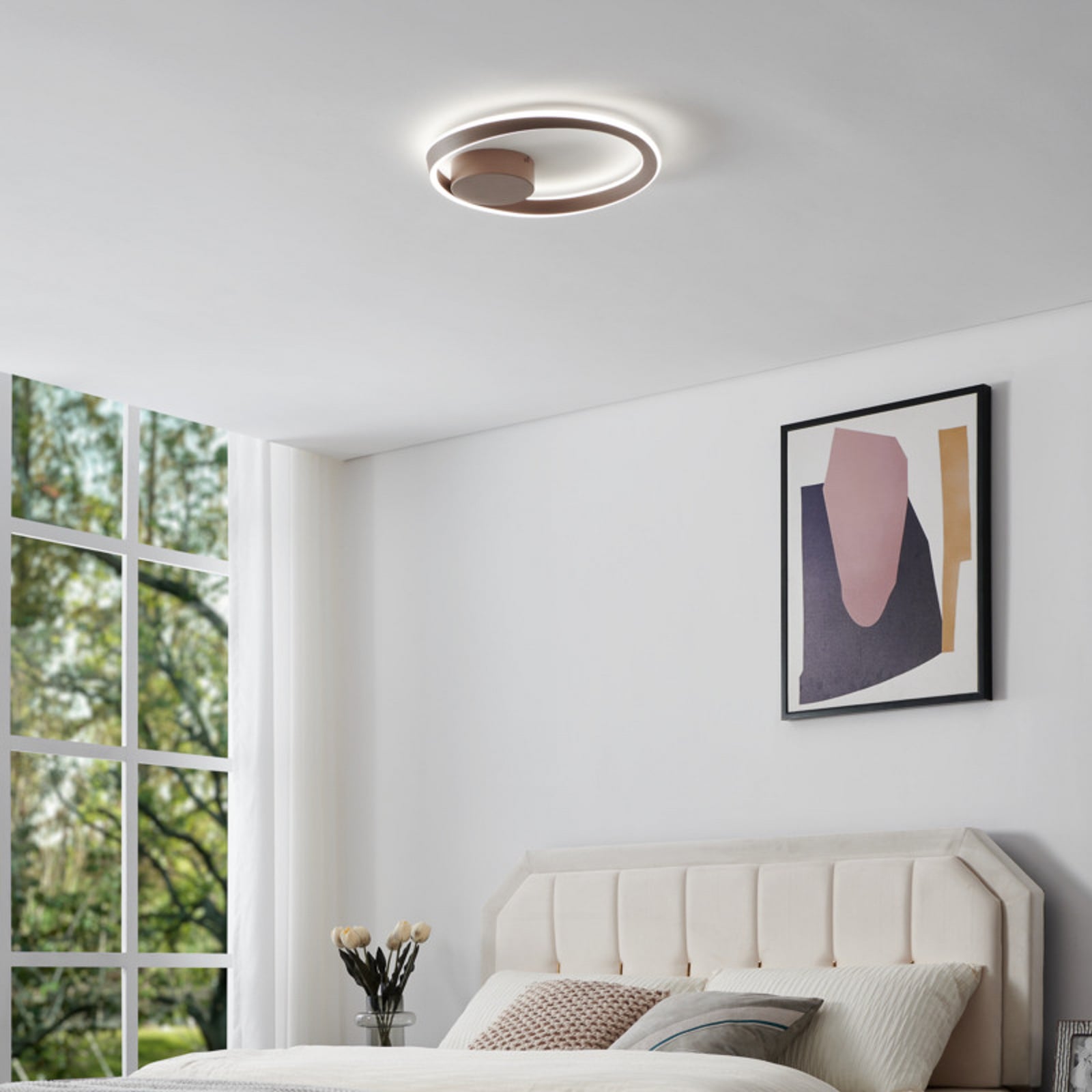 Candeeiro de teto LED EGLO CAMEROTA, bronze, Ø 41 cm, com comando à distância Candeeiro de teto LED EGLO CAMEROTA, bronze, Ø 41 cm, com comando à distância