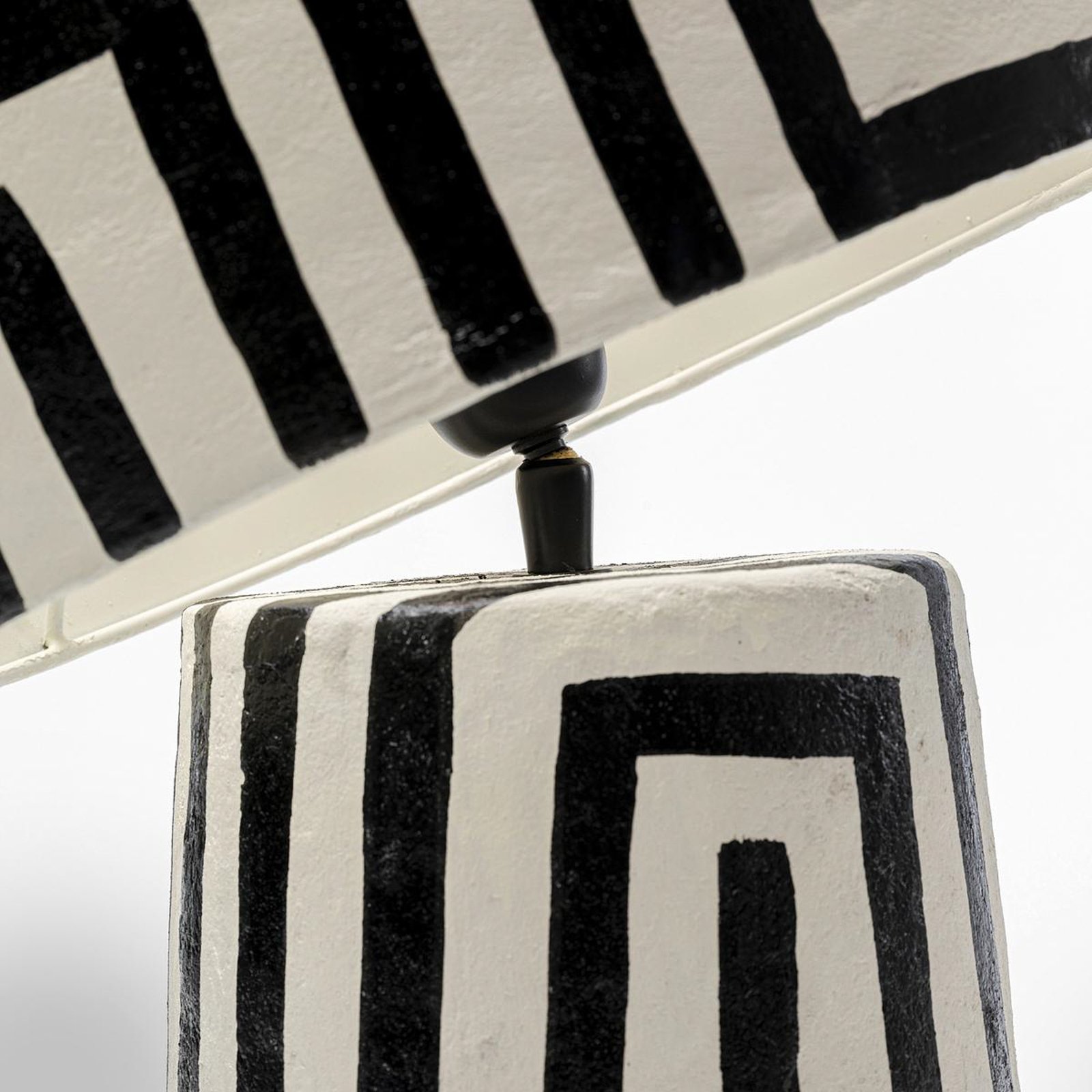 KARE Tischleuchte Strisce, schwarz-weiß, Papier, Höhe 44 cm
