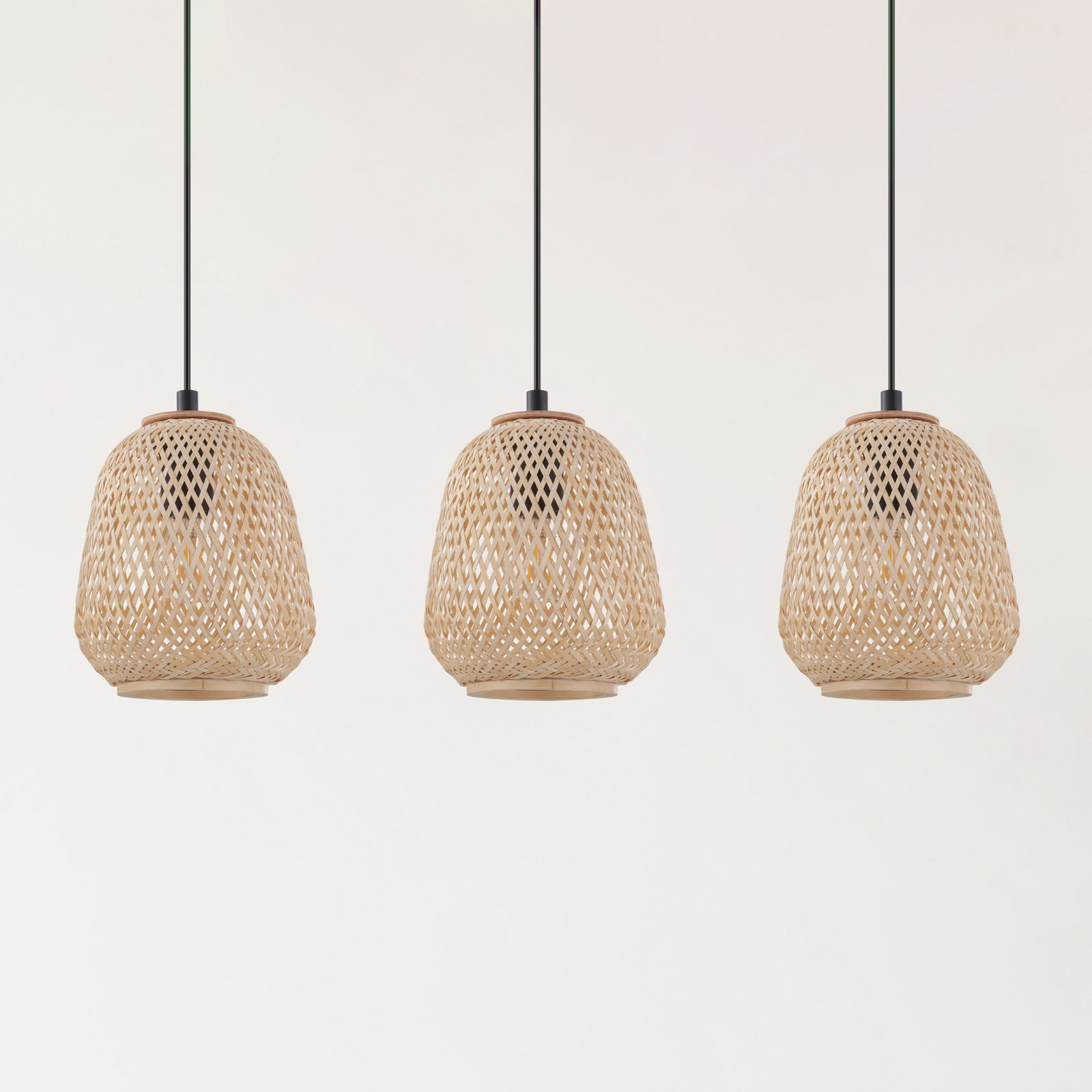 Hanglamp Dembleby, 3-lamps, natuur