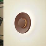 Lucande LED buitenwandlamp Kayana, roestkleurig, aluminium, 24 cm