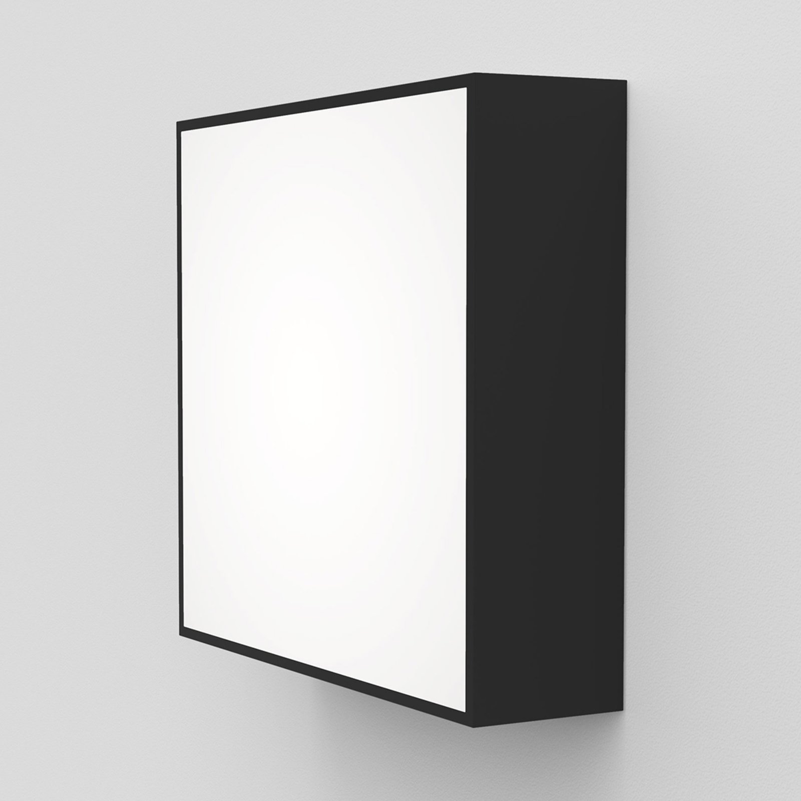 Astro Kea Square 240 LED wall light black, for Bathroom, aluminium, glass, 12.2 W, energy efficiency: A, L: 24 cm, W: 24 cm, H: 7.1 cm