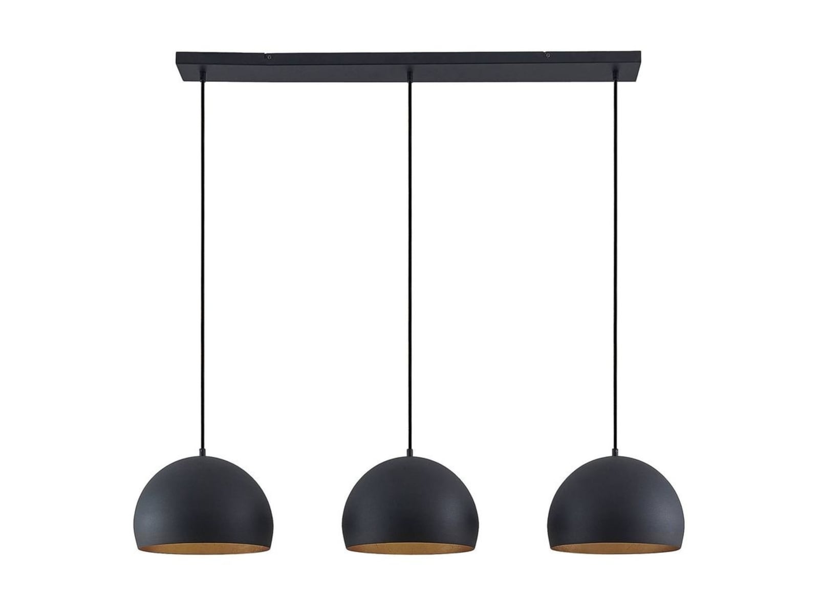 Lindby piekaramā lampa Tarjei, garums 120 cm, melna/zelta, metāls Lindby piekaramā lampa Tarjei, garums 120 cm, melna/zelta, metāls