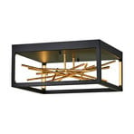 Styx LED ceiling light, black, 3,000 K 46 x 22 cm