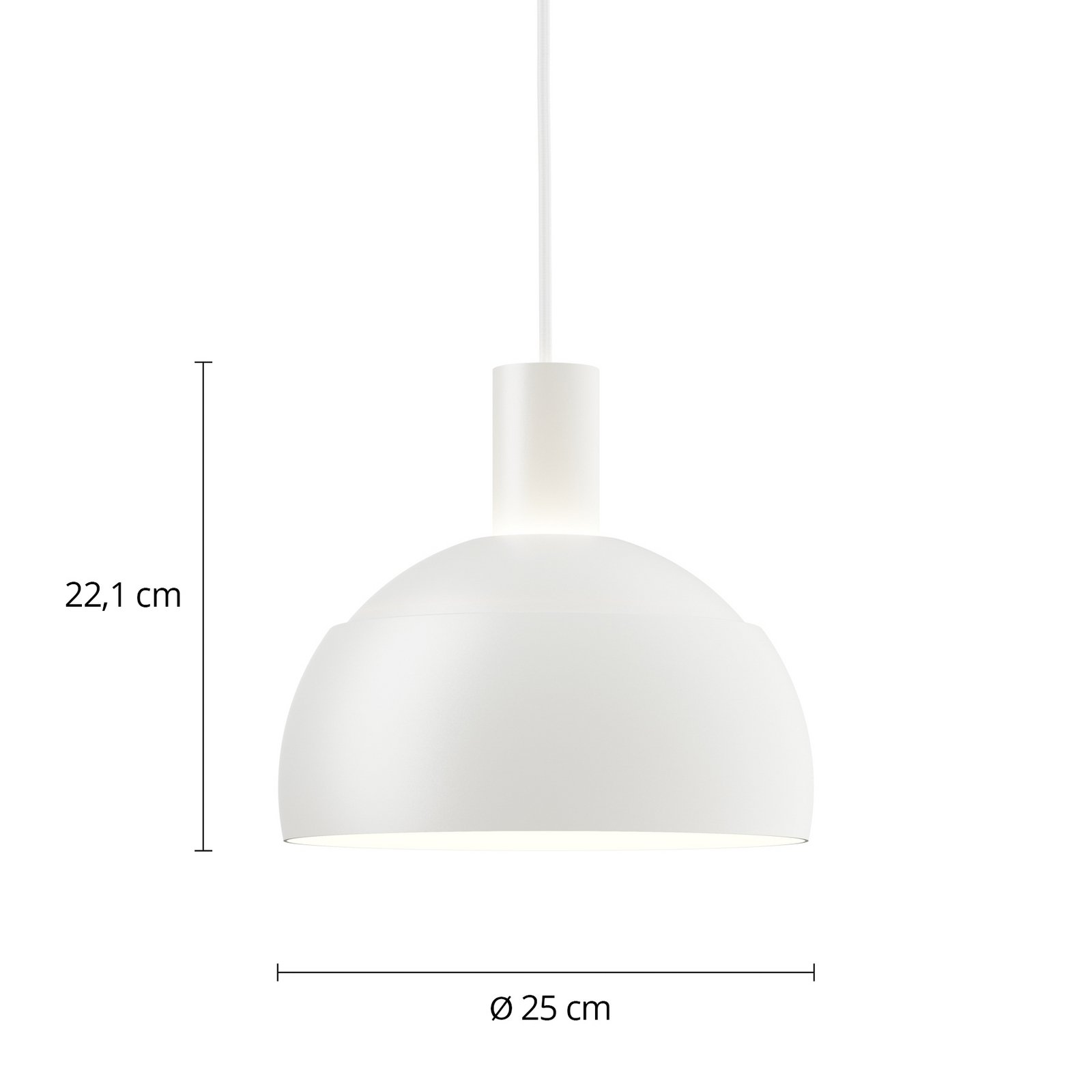 Louis Poulsen hanglamp FJ Elements, wit, Ø 25 cm, E27