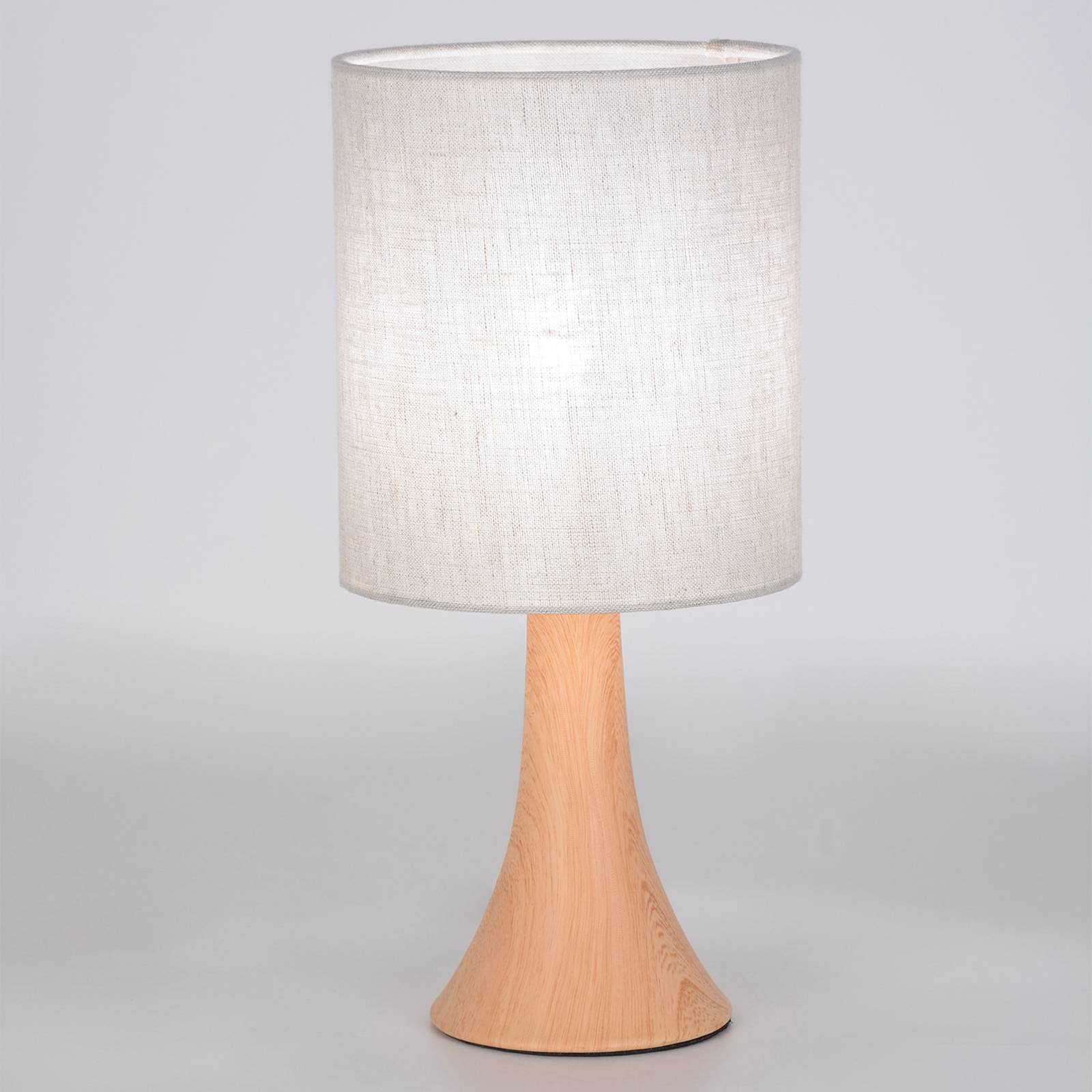 Lampa stołowa Arto, jasnobrązowa/biała, wysokość 32 cm, metal/len