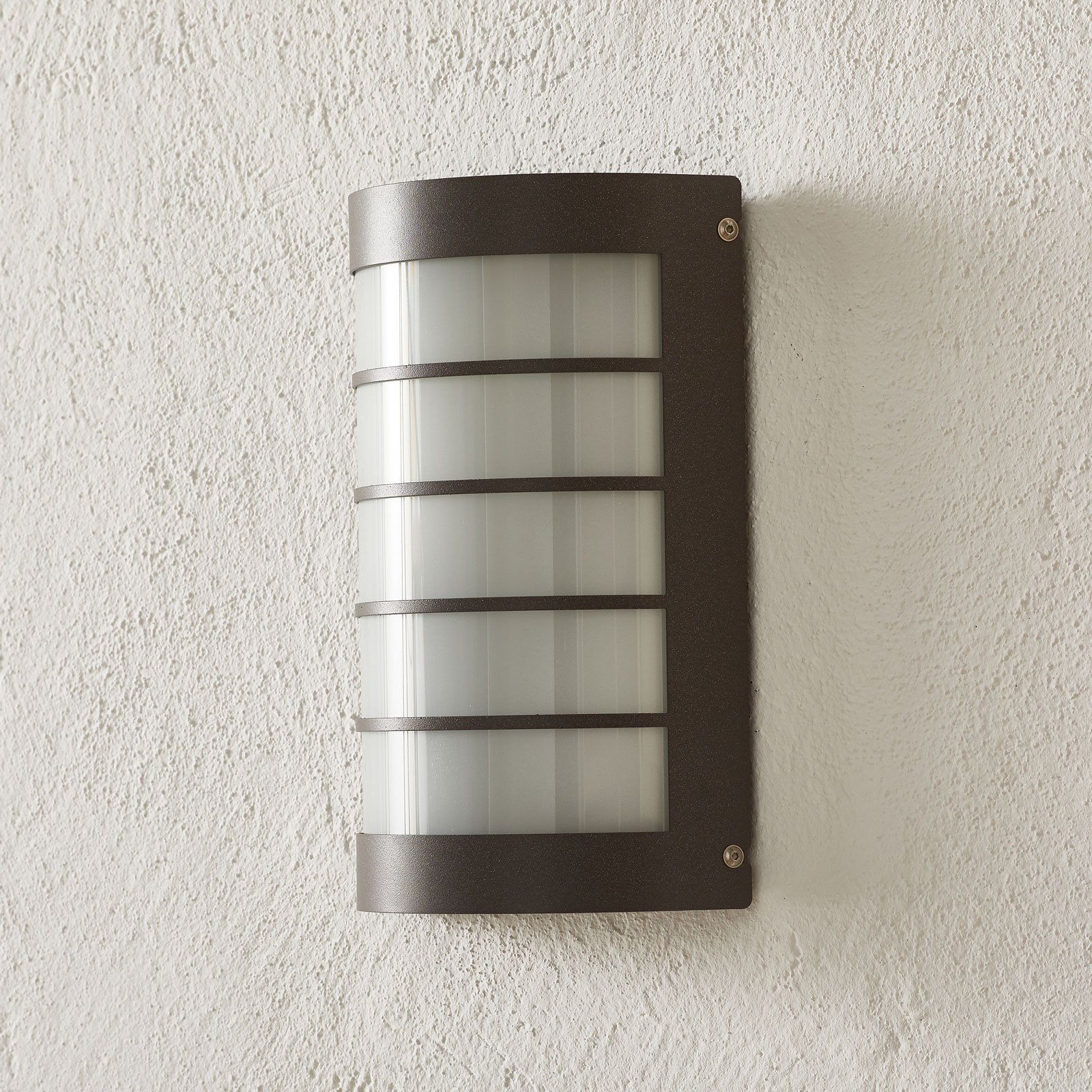 CMD Aqua Marco outdoor wall lamp with grid, anthracite, stainless steel, glass, E27, 75 W, energy efficiency: A++, W: 18 cm, H: 28 cm