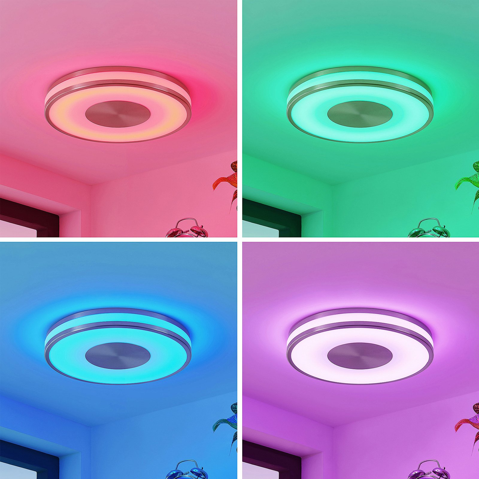 Fjella LED Plafonnier RGB CCT Nickel/White - Lindby