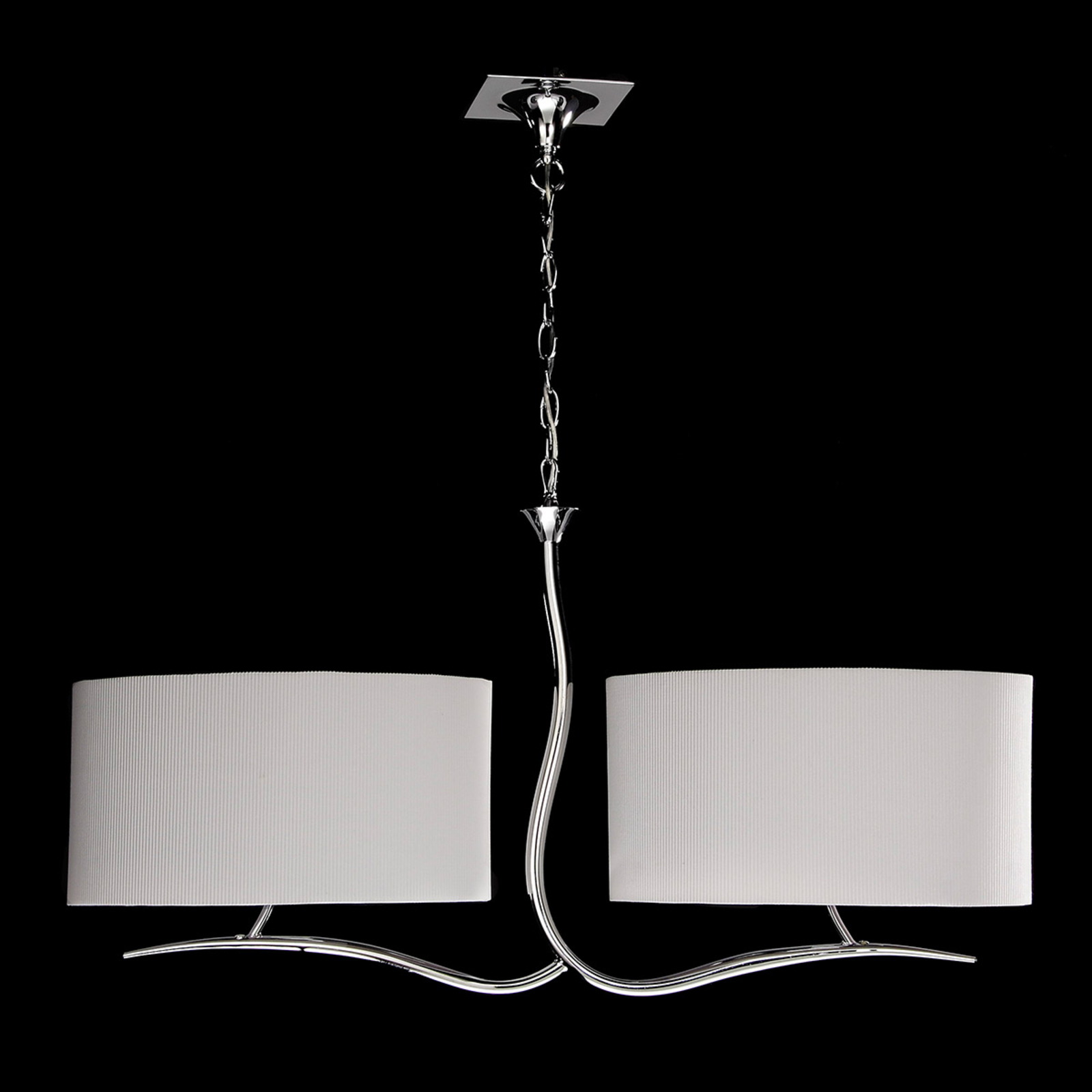 Lámpara colgante Eve con pantallas textiles blancas 2 luces