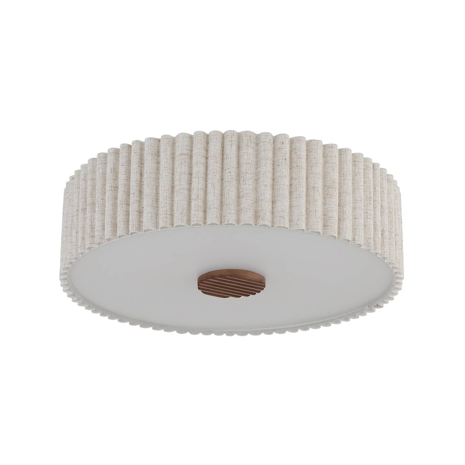 Deckenlampe Jannie, natur, Leinen, 3-flammig, Ø 50 cm, E27