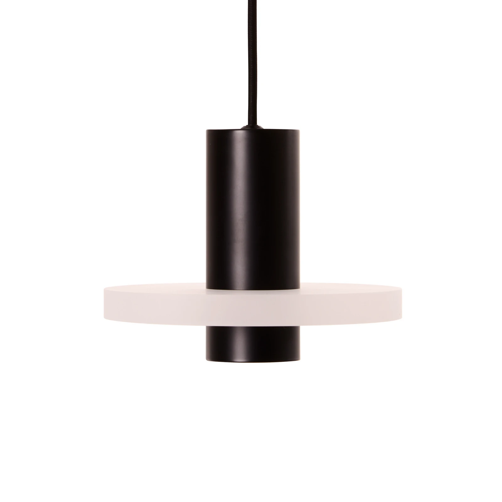 FRANDSEN hänglampa Flake, matt svart, Ø 19 cm, stickkontakt