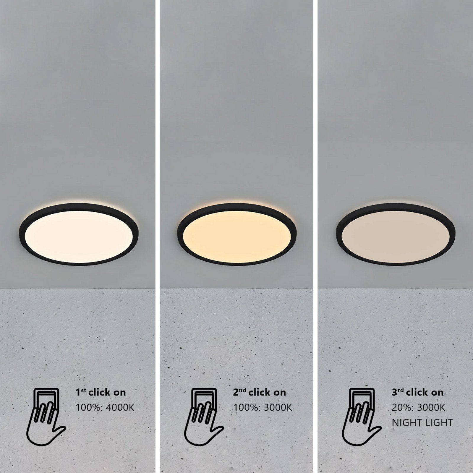 Plafonieră LED Oja 29 IP54 3.000/4.000K negru