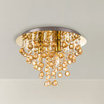 Griestu lampa London, Ø 38 cm, 3 spīdes, zelta krāsā, akrila stikls