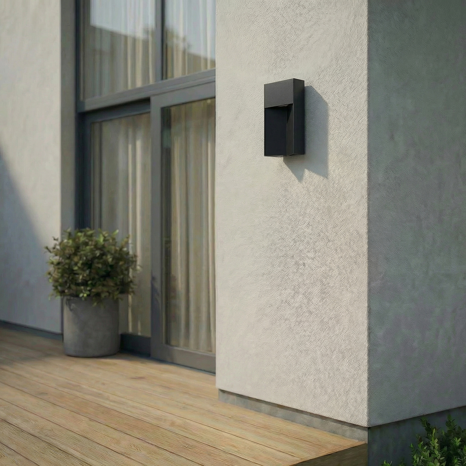 Lucande Kaholo LED kültéri fali világítás, matt fekete, CCT, IP44