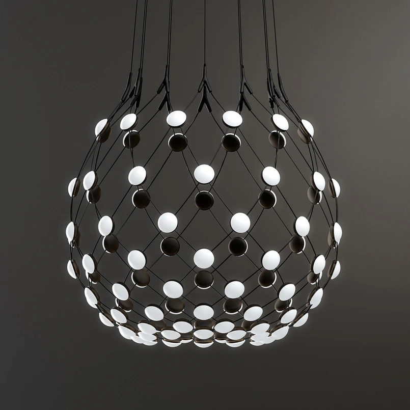 Luceplan – Mesh Pendelleuchte Ø80xH60 Phase 5m Black