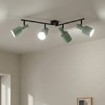 Lindby spot pour plafond Ovelia, vert, 80 cm, 4 lampes, E27
