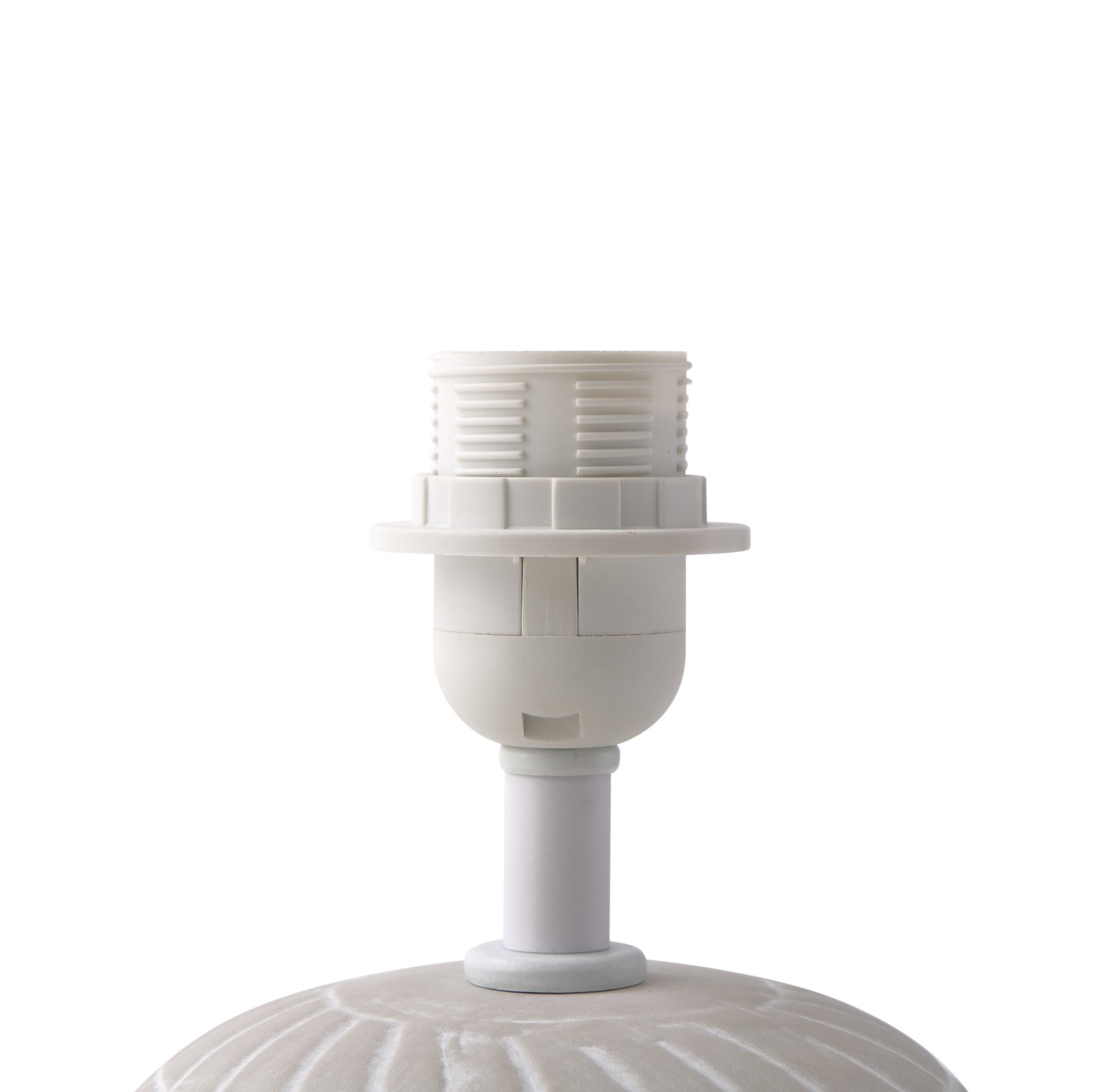 Stolná lampa Lindby Thalassia, biela, Ø 26 cm, keramika