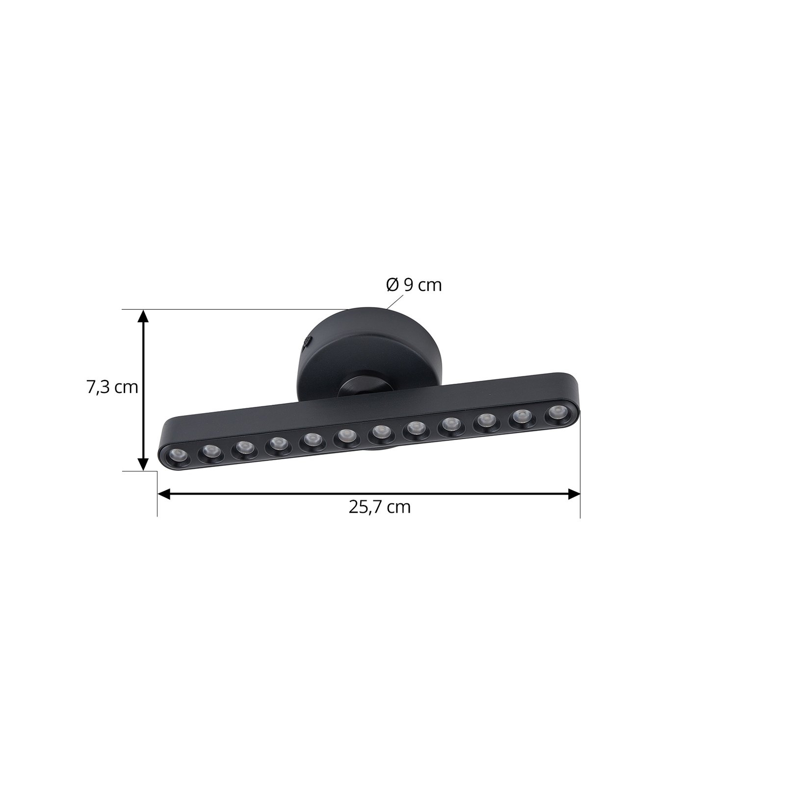 Lindby LED spot Eldrin, zwart, 1-lamp, lichtpunten