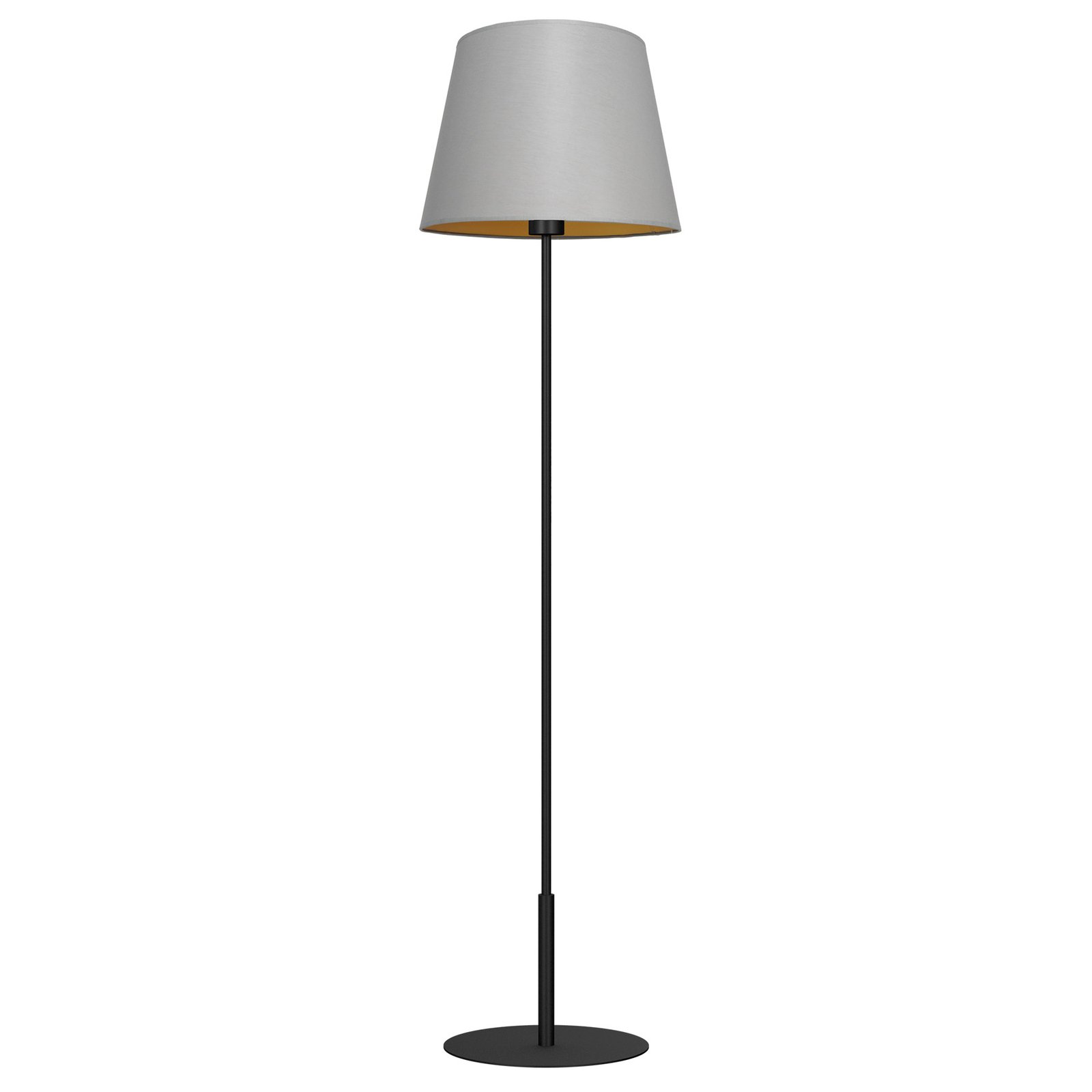 Soho floor lamp, conical, straight, grey/gold