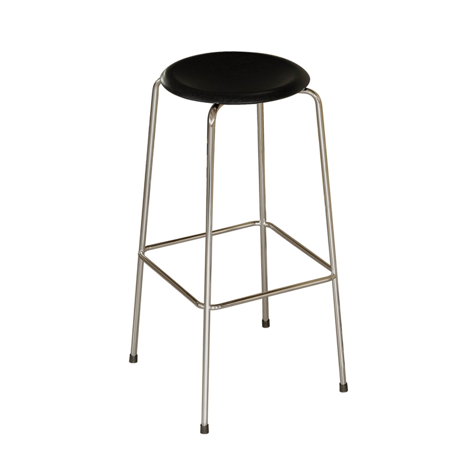 High Dot stool, 76 cm, chrome/smoke grey, wood - FRITZ HANSEN