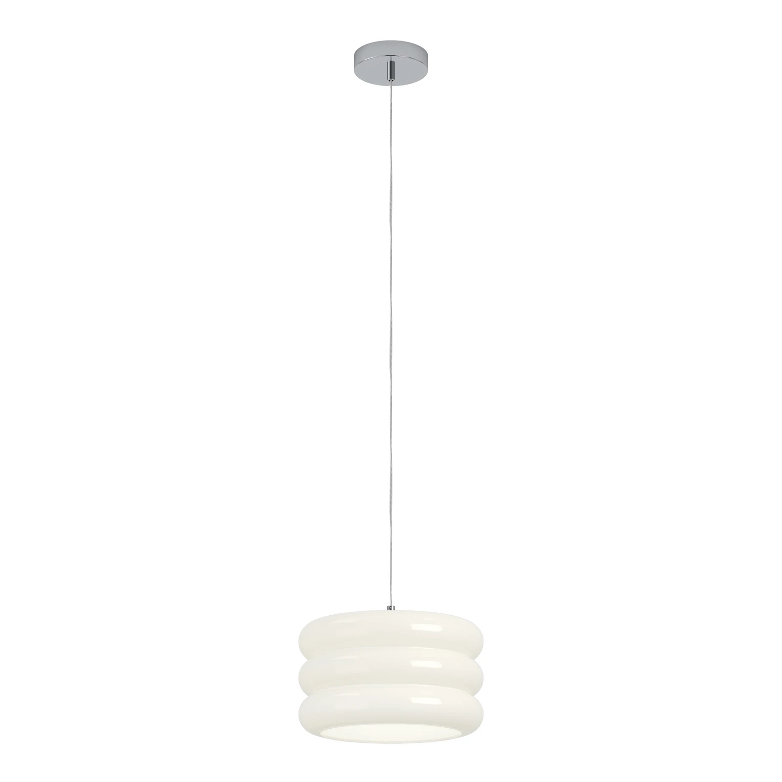 Candeeiro suspenso Tortora, branco, Ø 30 cm, vidro, E27