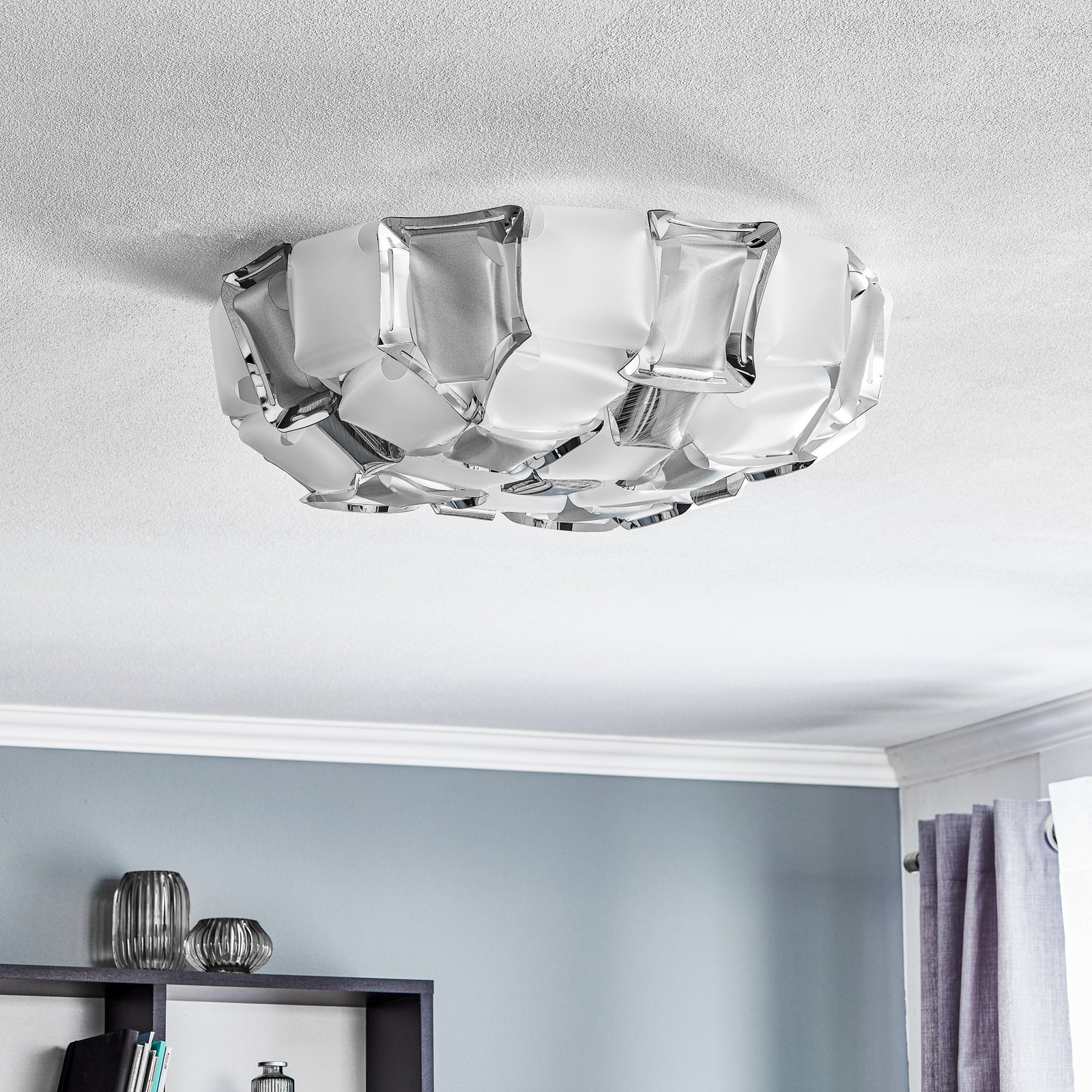 Slamp Mida ceiling light, 50 cm white and platinum