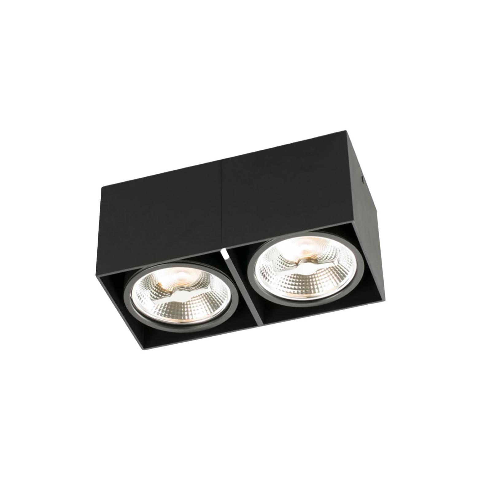 FARO BARCELONA Tecto plafondlamp, downlight, 2-lamps, aluminium, zwart
