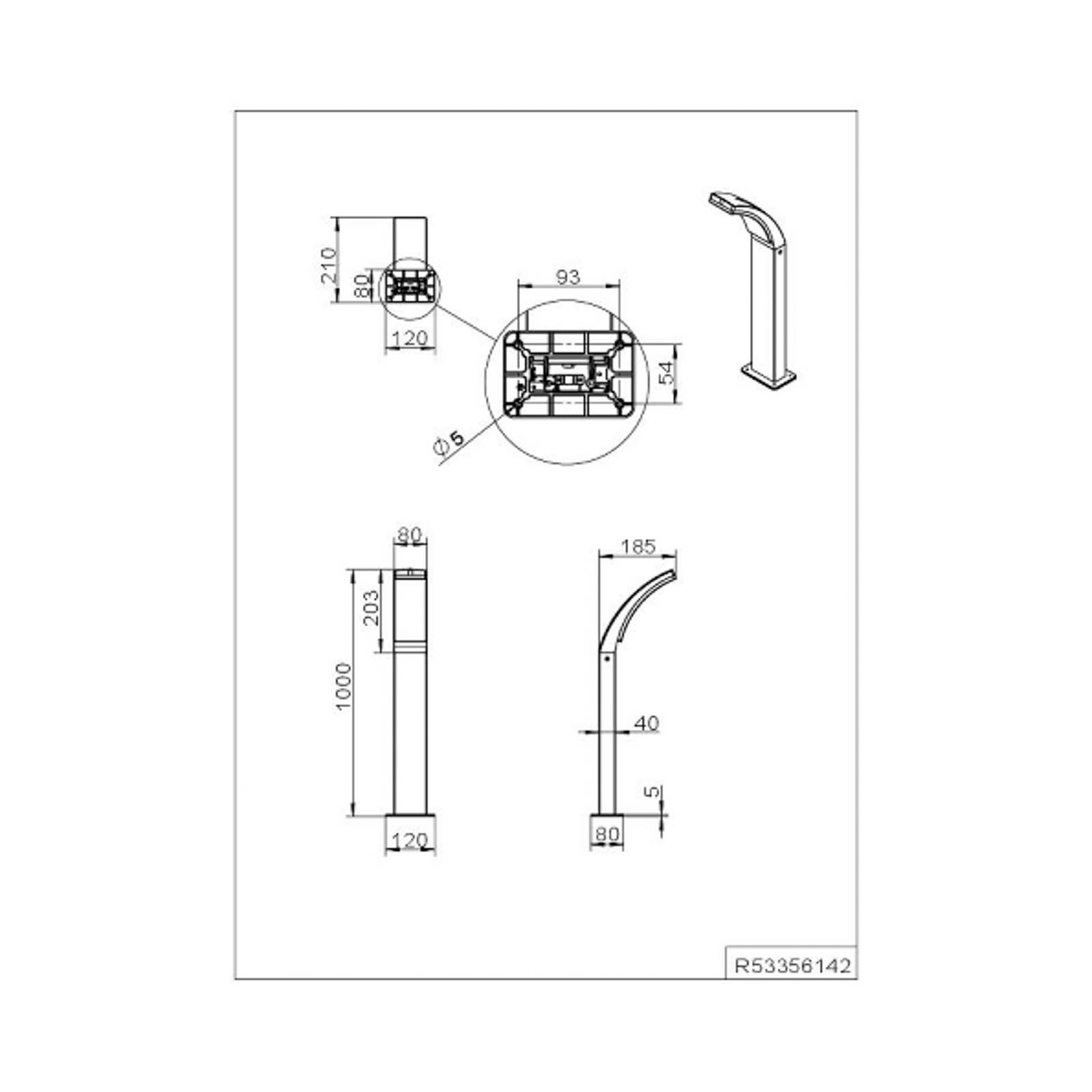 LED-Wegeleuchte Beja, anthrazit, Aluminium, Höhe 60 cm günstig online kaufen