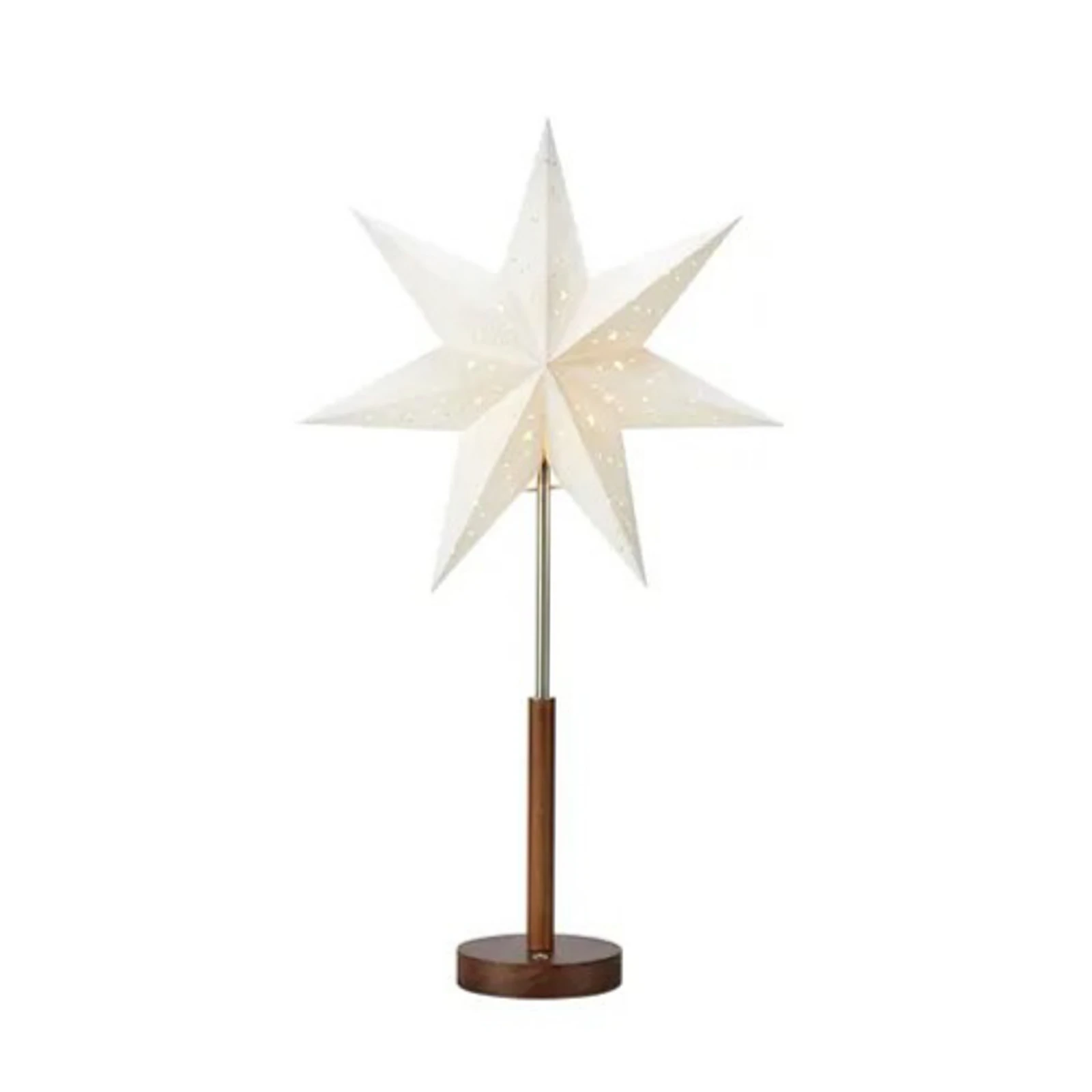 LED-Akku-Papierstern Noella, braun/weiß, Höhe 62 cm