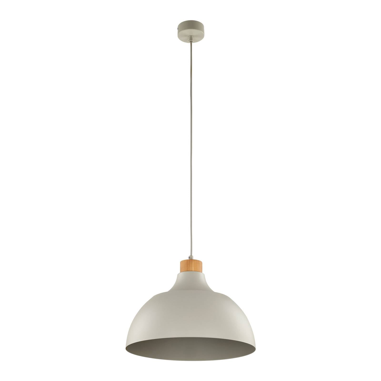 Envostar Hängeleuchte Kaitt, beige, Ø 34 cm, Holzdetail