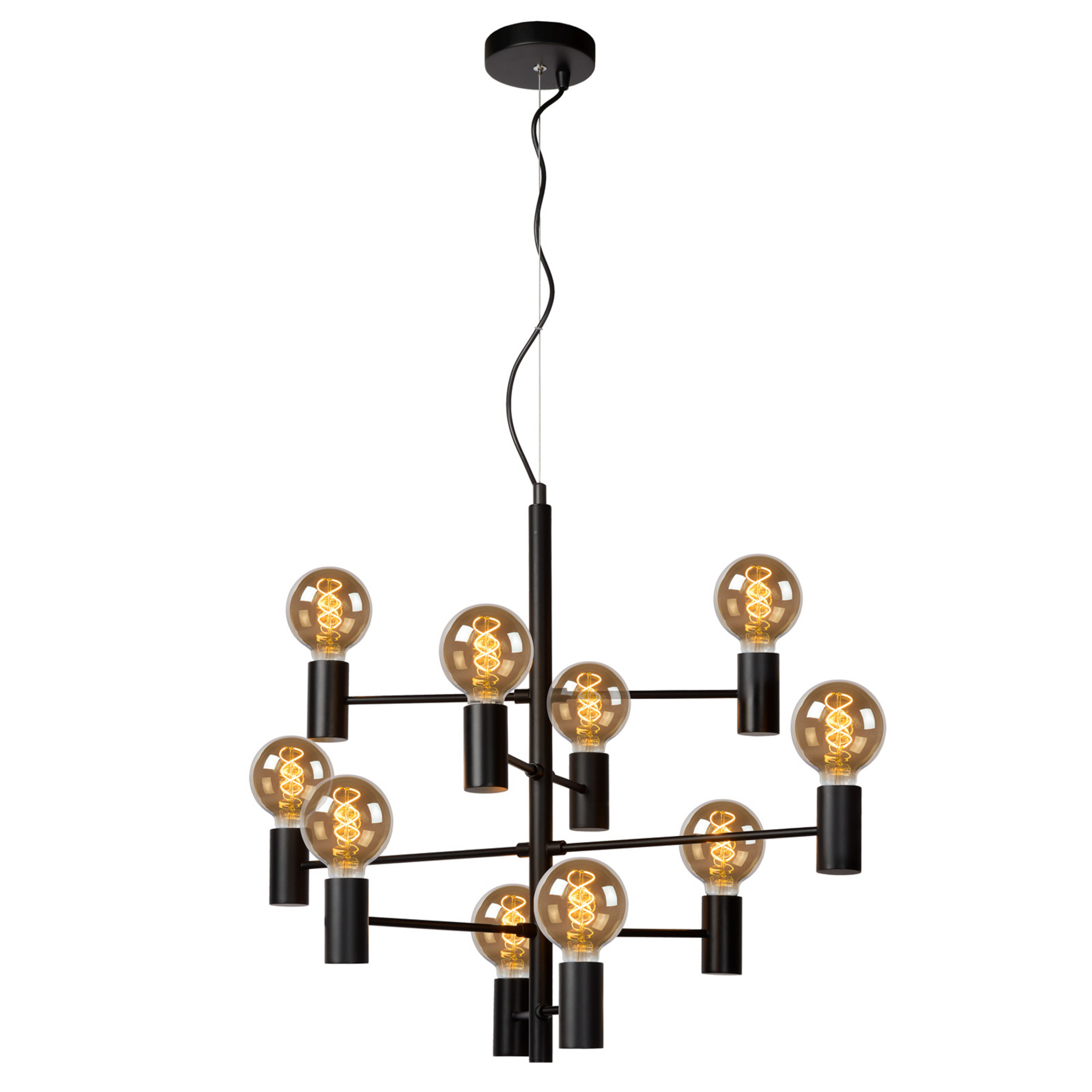 Lampada a sospensione Leanne, nero, 10 luci