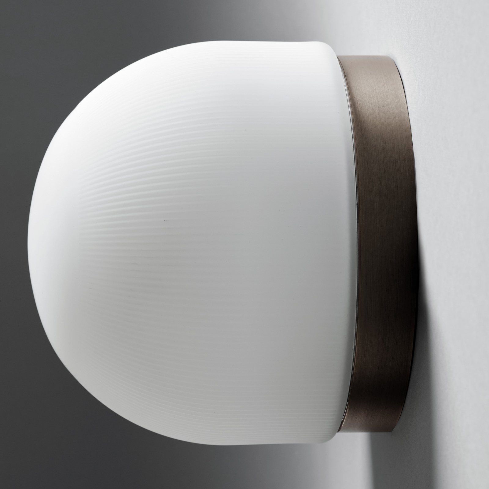 Domu wall light, Ø 15 cm, bronze/white, glass, GX53