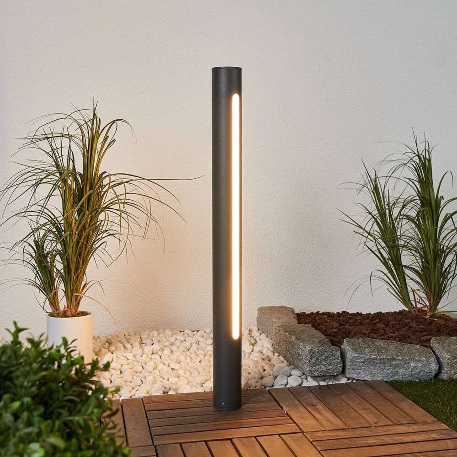 Tomas Buiten Tuinlamp H75 Dark Grey/White - Lucande