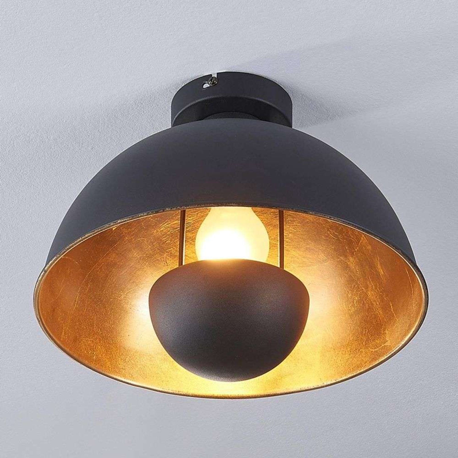 Lya Ceiling Lamp Ø31 Black/Gold - Lindby