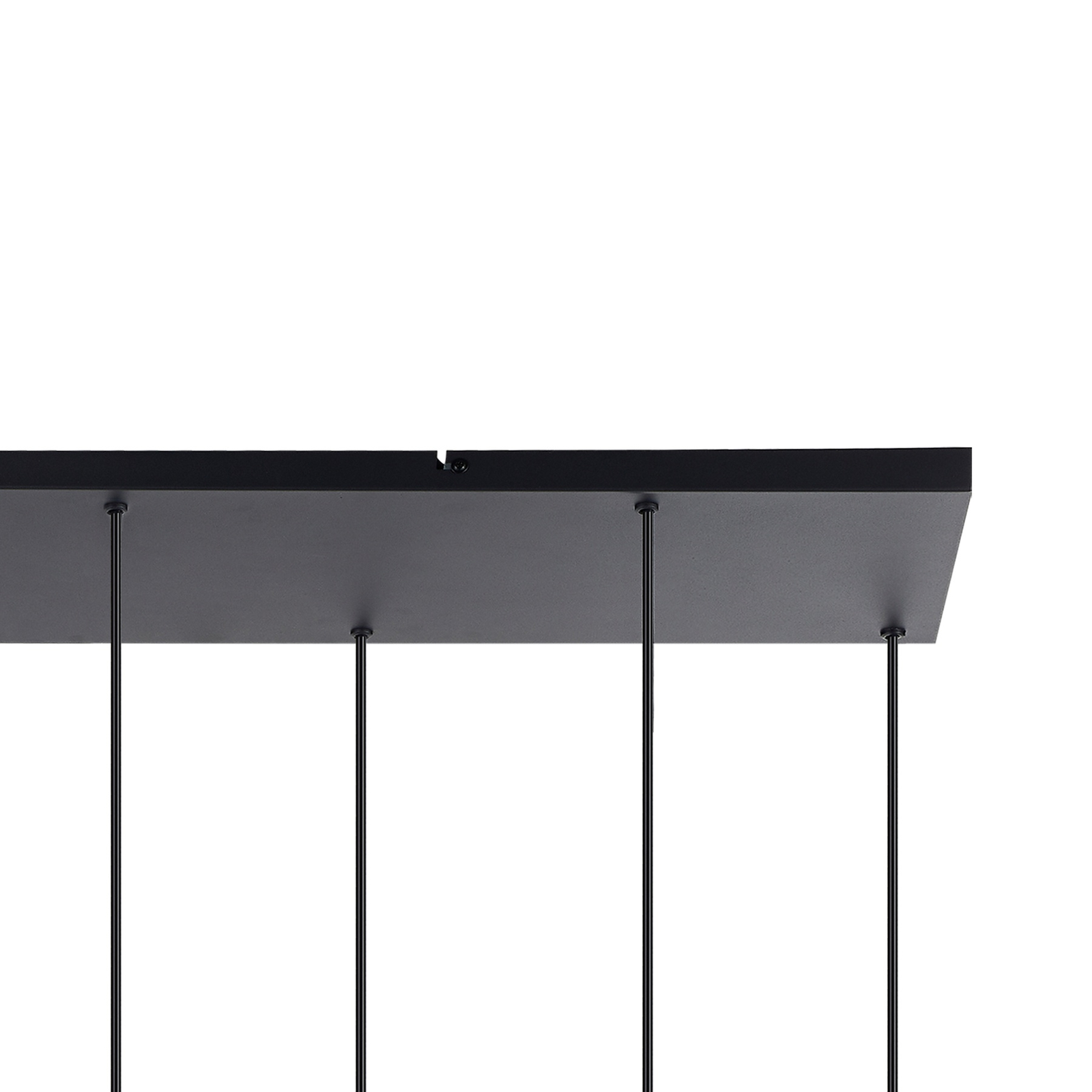 Lucande Suspension Narion, linéaire, noir/brun/vert, 7 lampes