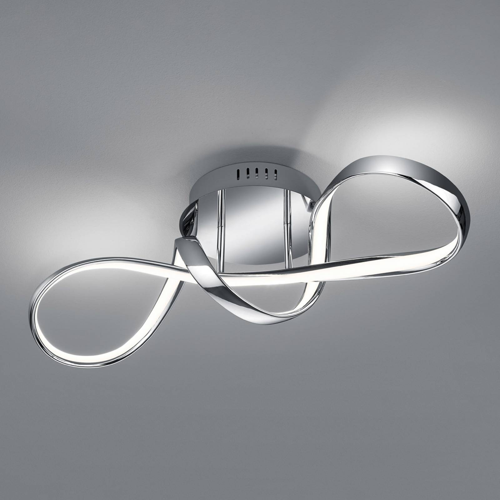 Image of Reality Leuchten Plafonnier LED Perugia, variateur switch, chromé 4017807525786