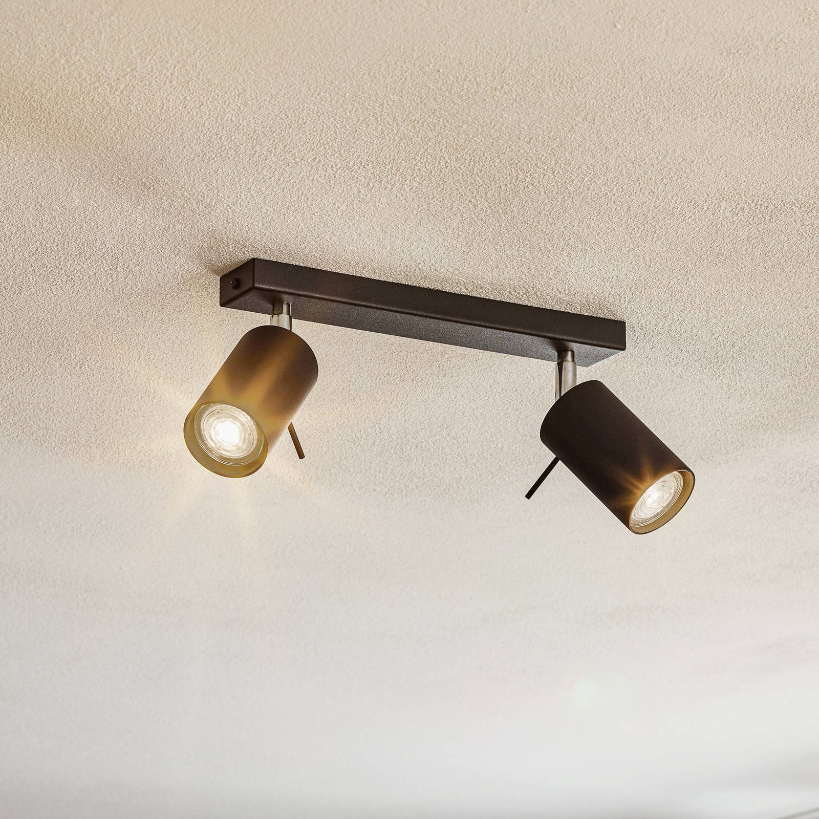 sollux lighting spot pour plafond round noir à deux lampes