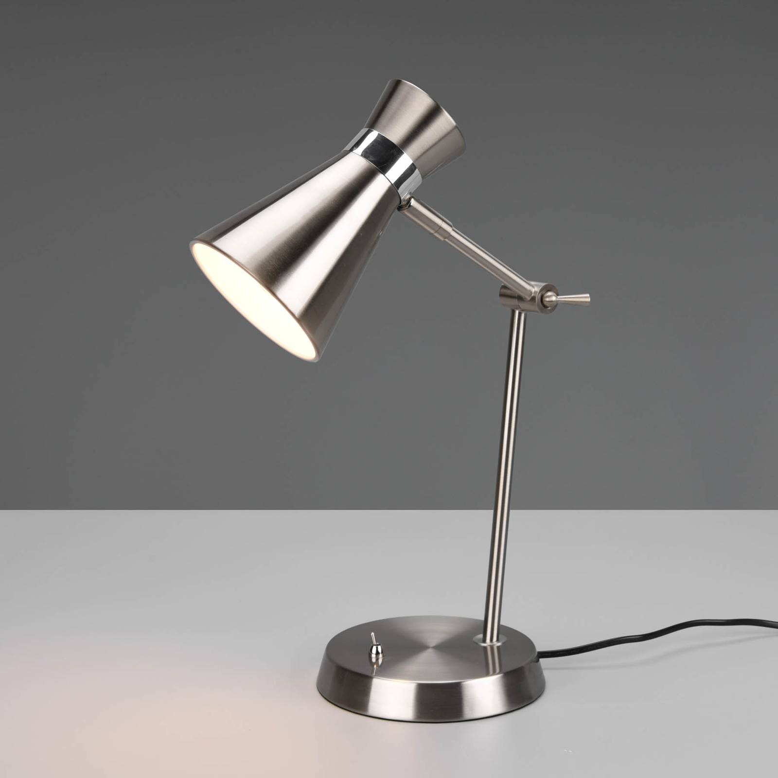 Reality Leuchten Lampe de bureau Enzo à une lampe nickel